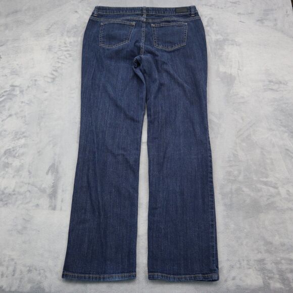 Liz Claiborne Pants Womens 12 Blue Denim Flat Front Classic Fit Straight Jeans - Picture 7 of 16